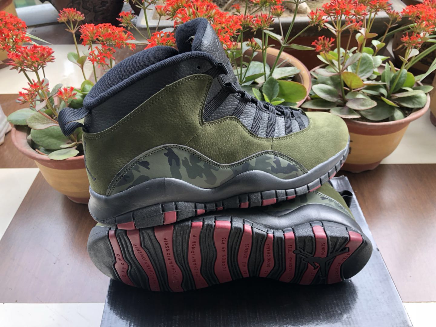 Original Air Jordan 10 Green Black Red Shoes - Click Image to Close